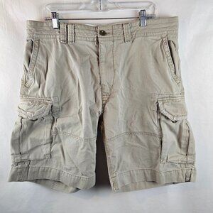 Polo Ralph Lauren Shorts Men 38 Beige Cargo Cotton Outdoor Casual Vintage Pocket